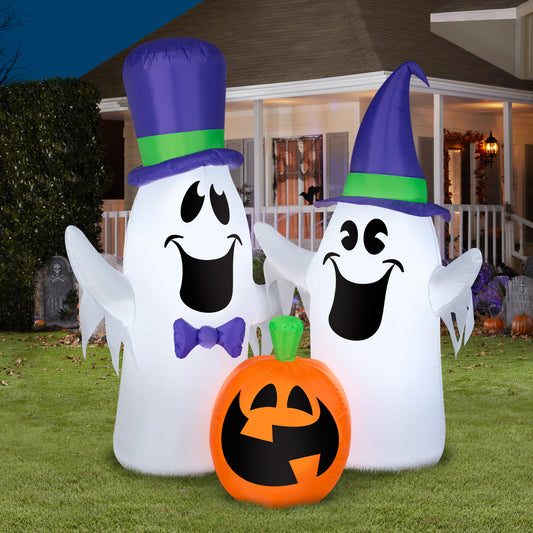 Ghosts and Pumpkin Scene Halloween Inflatable lifestyle