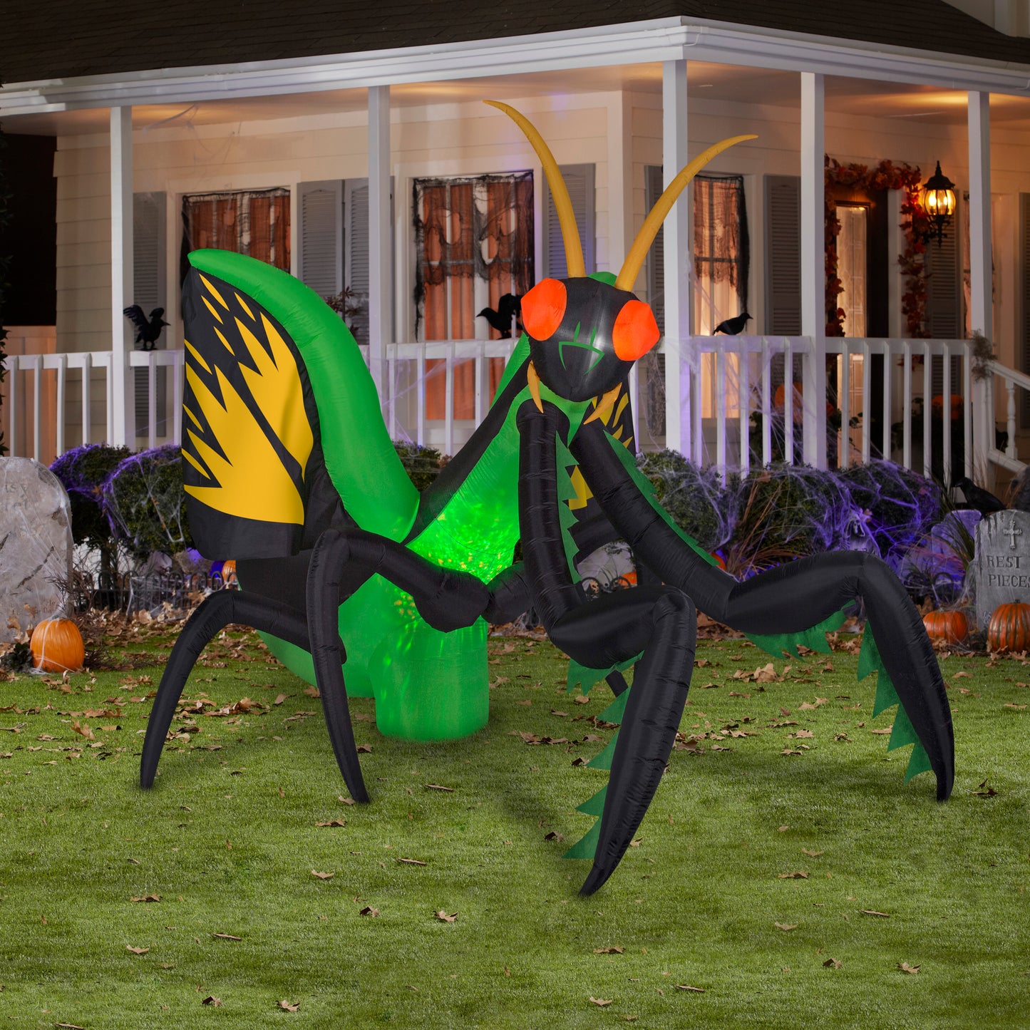 12' Projection Kaleidoscope Preying Mantis Halloween Inflatable lifestyle