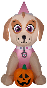 Gemmy Airblown Skye w/Pumpkin Nick, 3 ft Tall, Multi