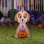 Load image into Gallery viewer, Gemmy Airblown Skye w/Pumpkin Nick, 3 ft Tall, Multi
