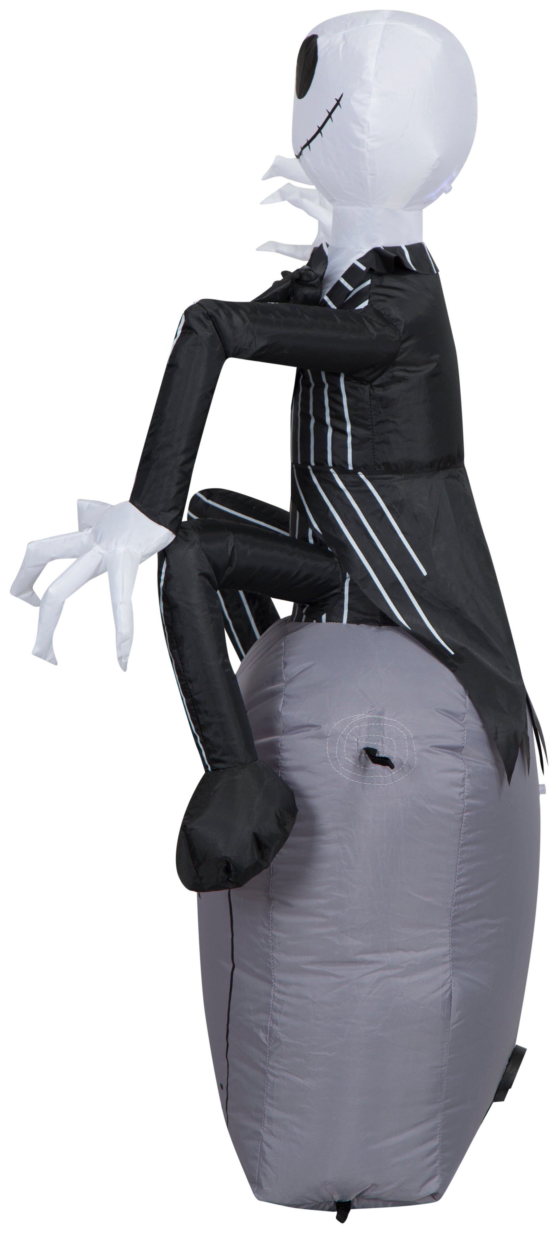 Gemmy Airblown Inflatable Jack Skellington on Tombstone Disney, 3.5 ft Tall, Multicolored