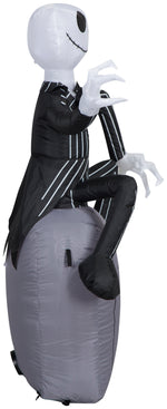 Load image into Gallery viewer, Gemmy Airblown Inflatable Jack Skellington on Tombstone Disney, 3.5 ft Tall, Multicolored
