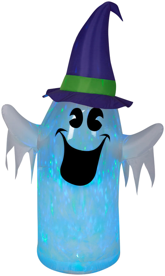 6' Kaleidoscope Ghost Wearing Witch Hat Halloween Inflatable