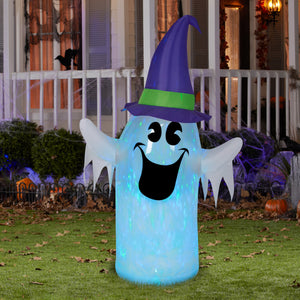 6' Kaleidoscope Ghost Wearing Witch Hat Halloween Airblown Inflatable