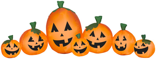 9' Wide Harvest Pumpkin Collection Scene Halloween Inflatable