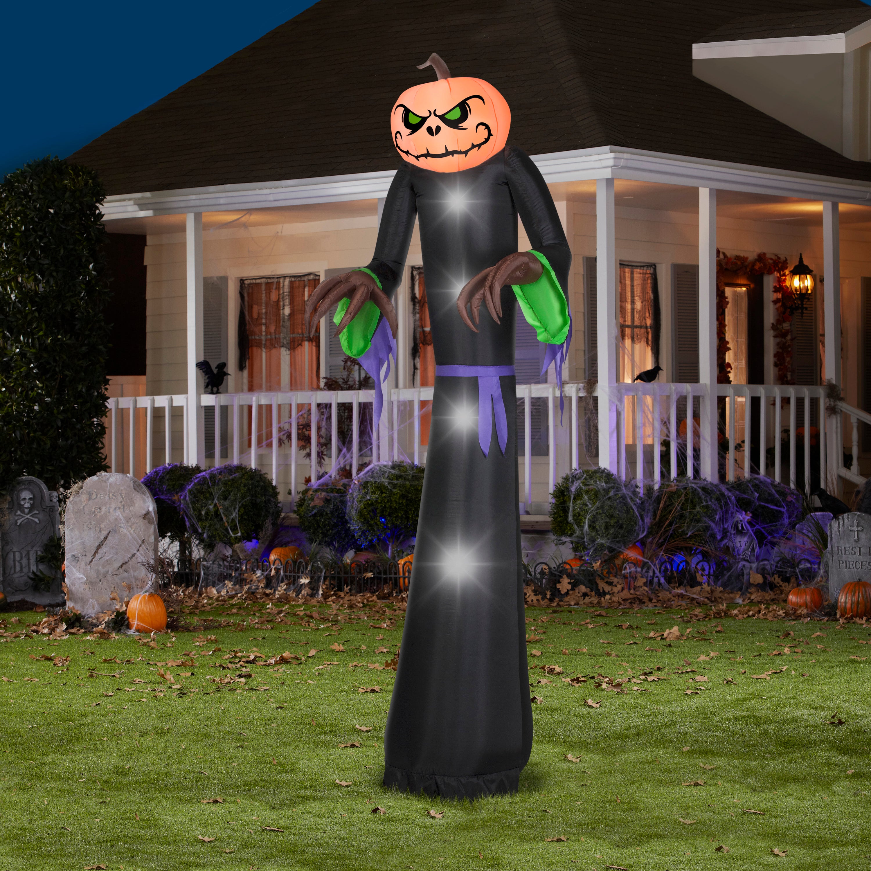 Fall Airblown Inflatable 10' Giant Airblown Pumpkin Reaper Halloween Inflatable – Seasons ...