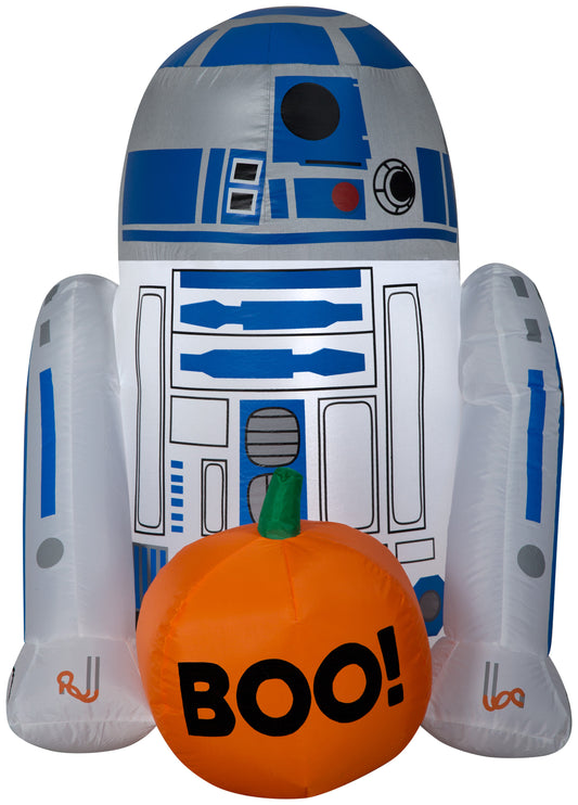 3' R2 D2 w/ Boo Pumpkin Star Wars Halloween Inflatable