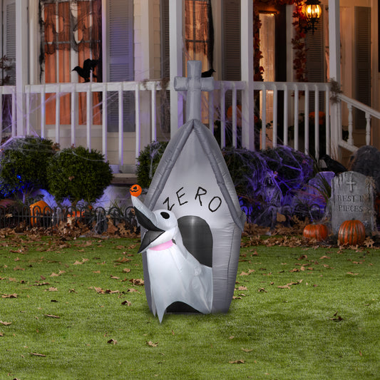 Inflatable Zero w/Doghouse Scene Disney, 5 ft Tall, Grey lifestyle