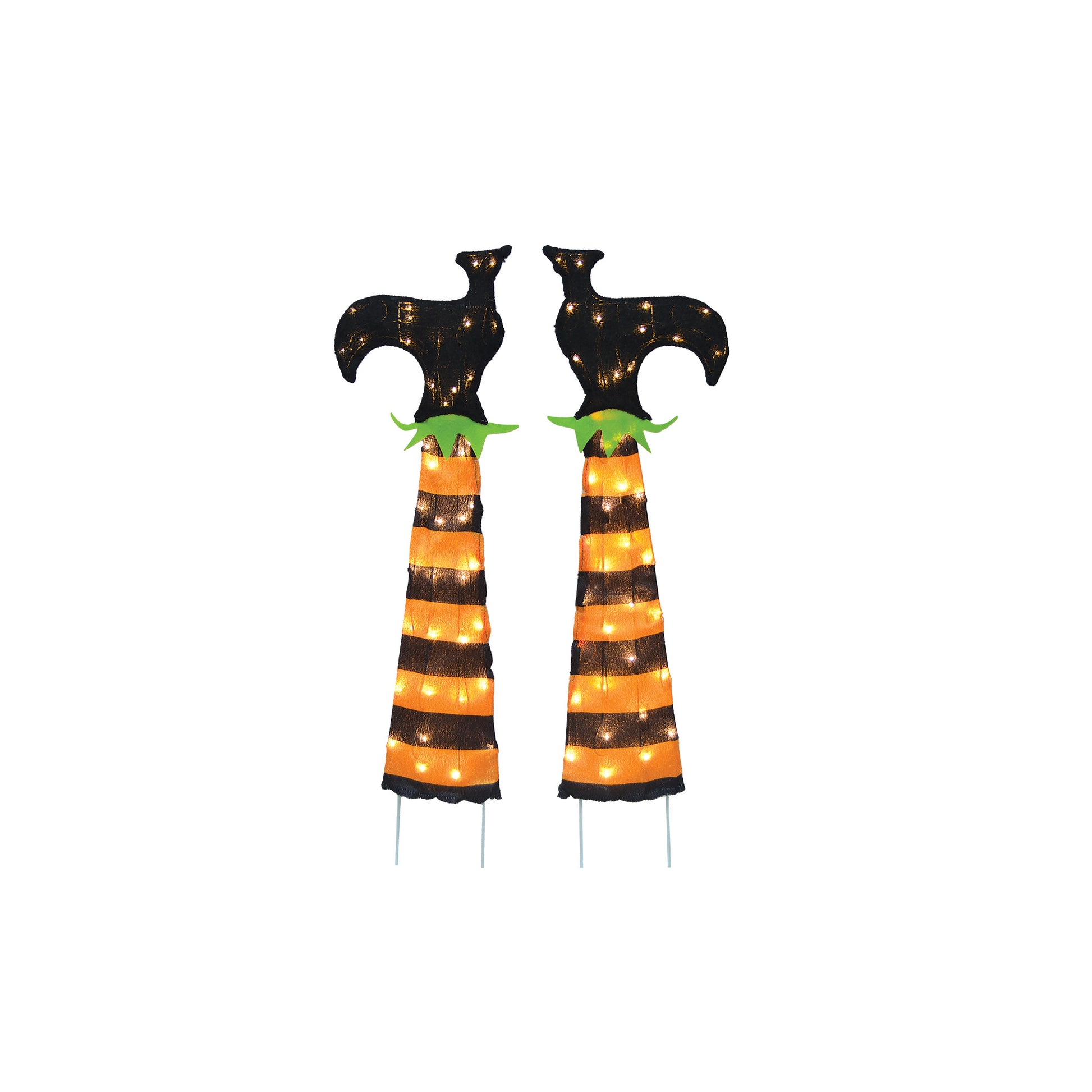 36-Inch Upside-Down Witch Legs Pre-Lit Halloween Yard Art