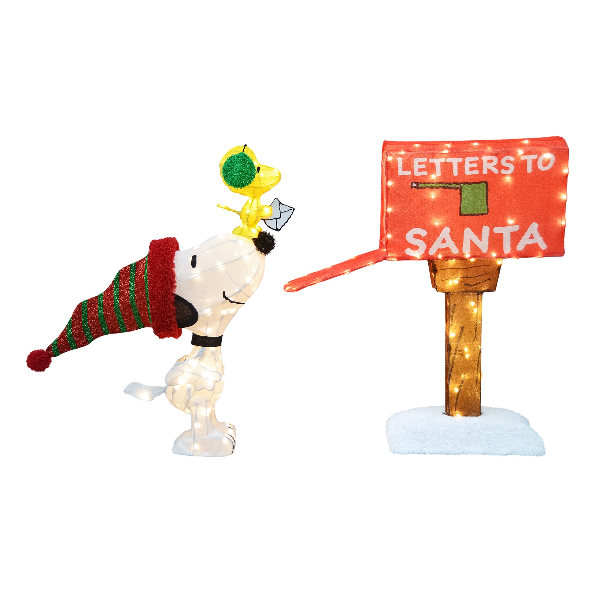 42-Inch Peanuts Letters-to-Santa 3-Piece Pre-Lit Yard Art Set