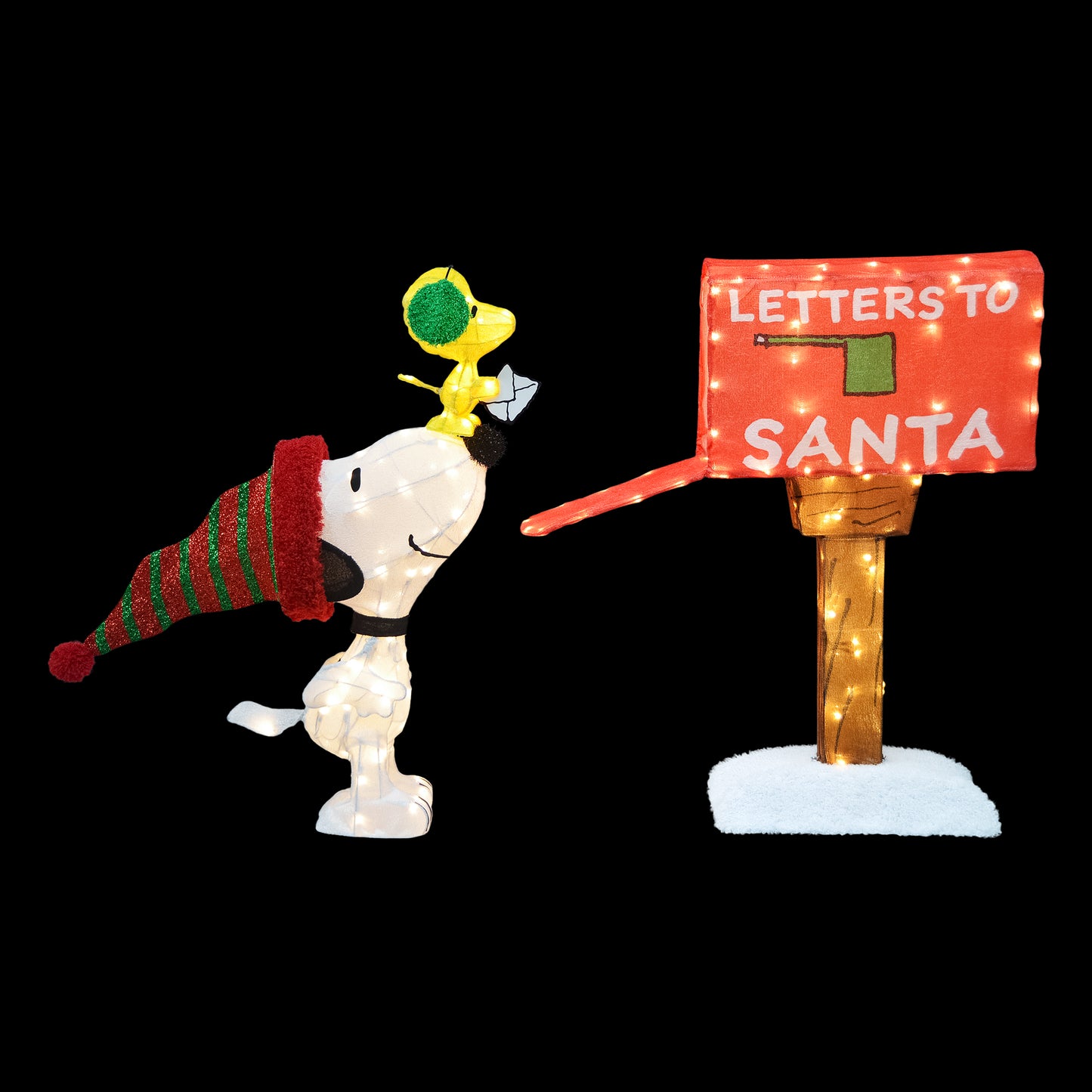 42-Inch Peanuts Letters-to-Santa 3-Piece Pre-Lit Yard Art Set image 3