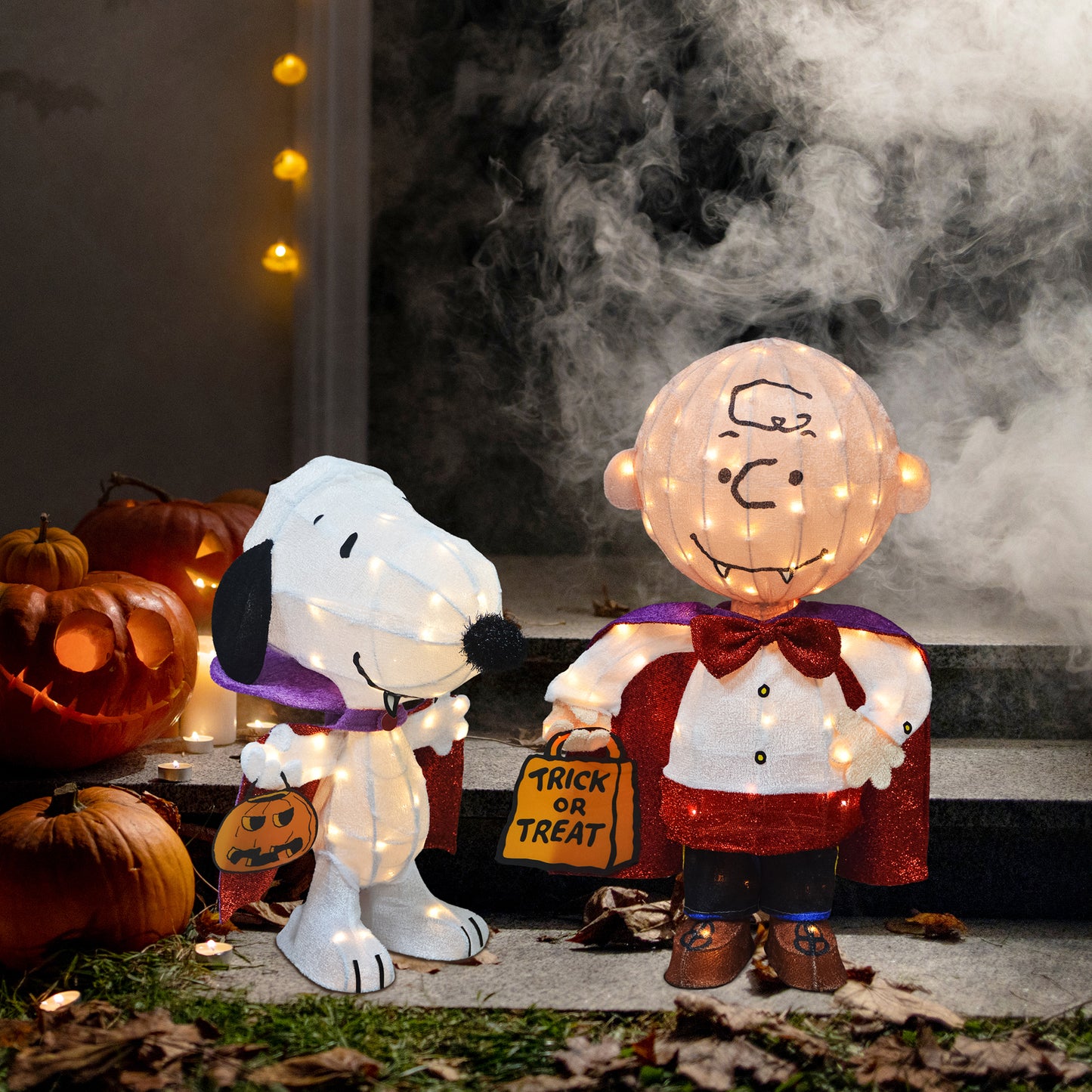 Peanuts Vampire Two-Piece Pre-Lit Halloween Yard Art Set lifestyle