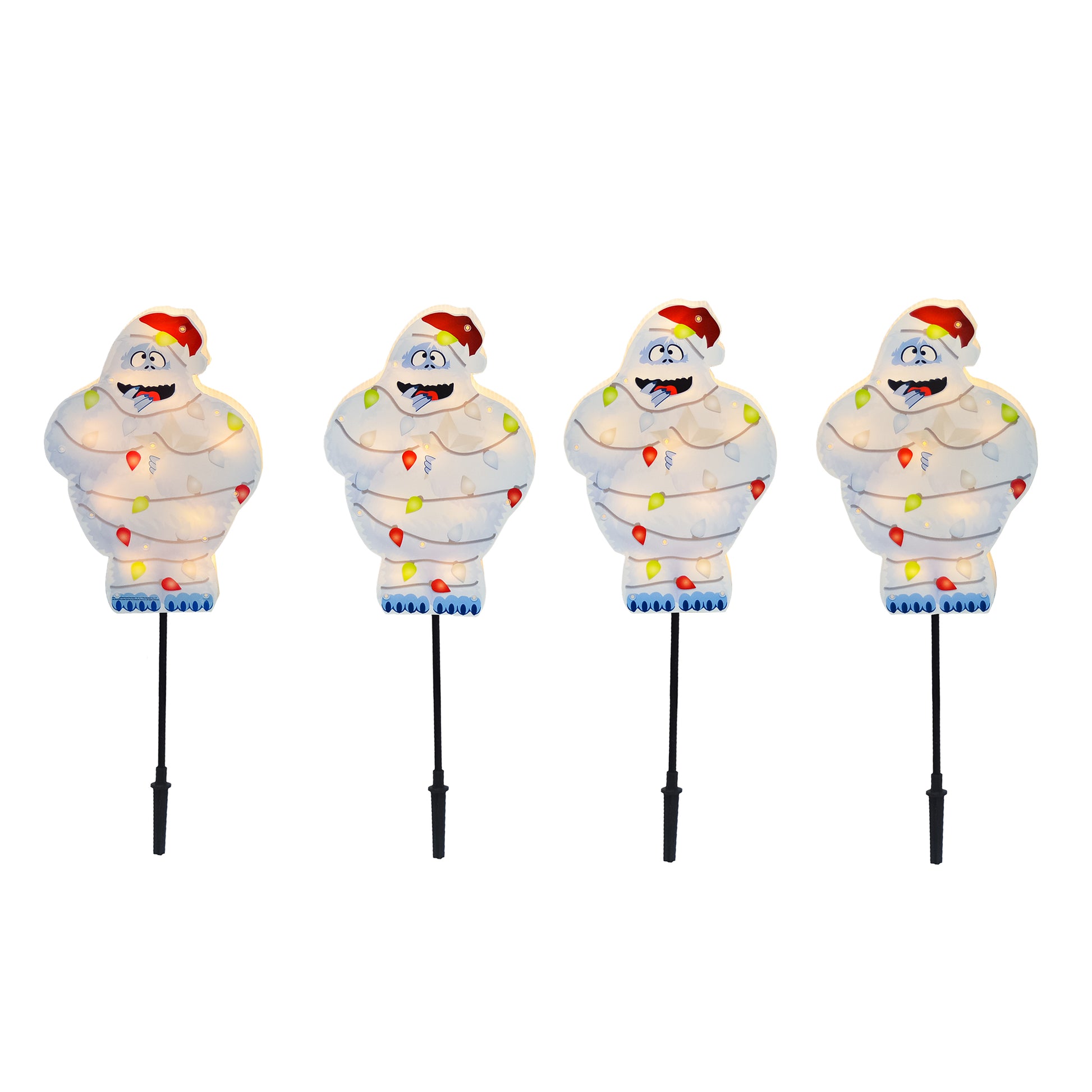12-Inch Rudolph Pre-Lit PVC Pathway Markers 4-Count BumbleS Christmas Décor