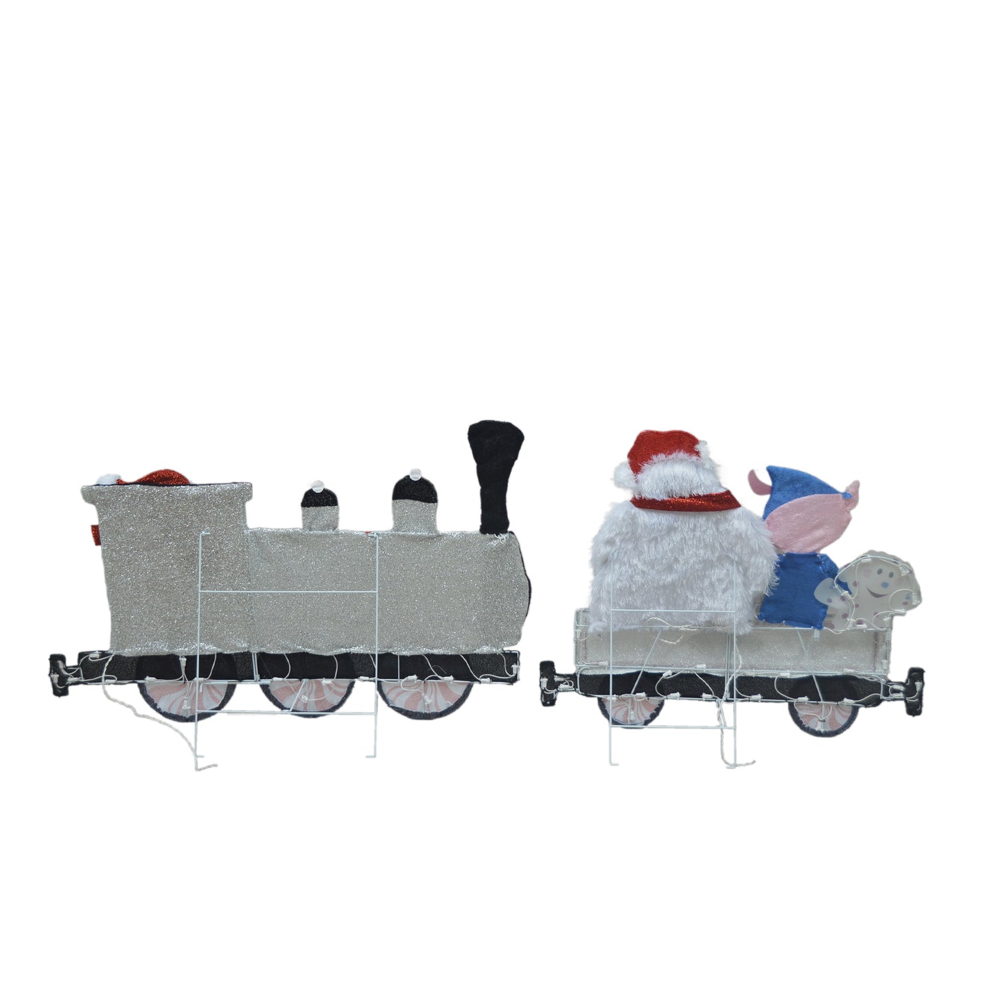 79-Inch Rudolph Pre-Lit LED 2D Yard Art Two-Piece Train Set Christmas Décor image 3