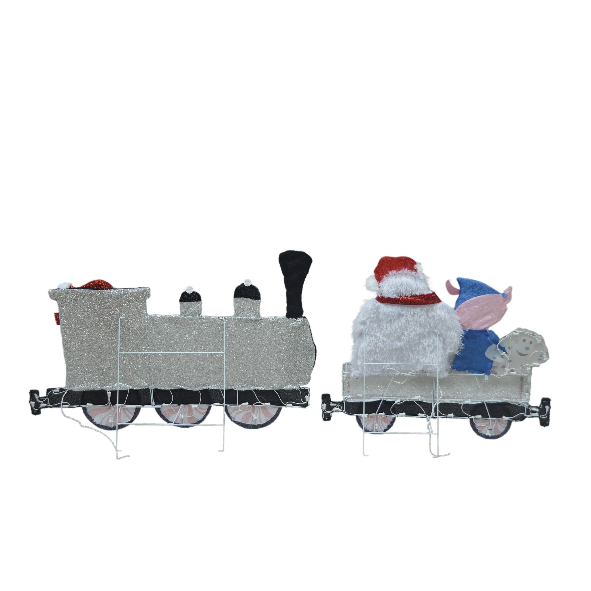 79-Inch Rudolph Pre-Lit LED 2D Yard Art Two-Piece Train Set Christmas Décor image 3