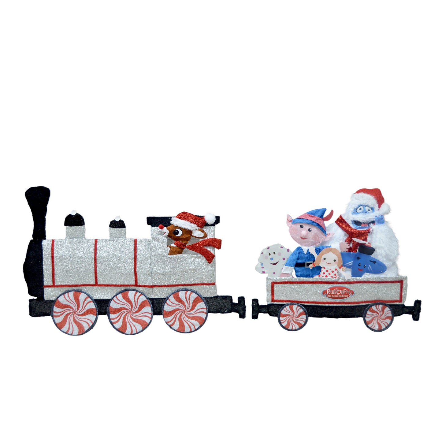 79-Inch Rudolph Pre-Lit LED 2D Yard Art Two-Piece Train Set Christmas Décor image 5