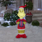 Load image into Gallery viewer, Gemmy Christmas Airblown Inflatable Grinch w/Present Dr. Seuss, 4 ft Tall, Multicolored
