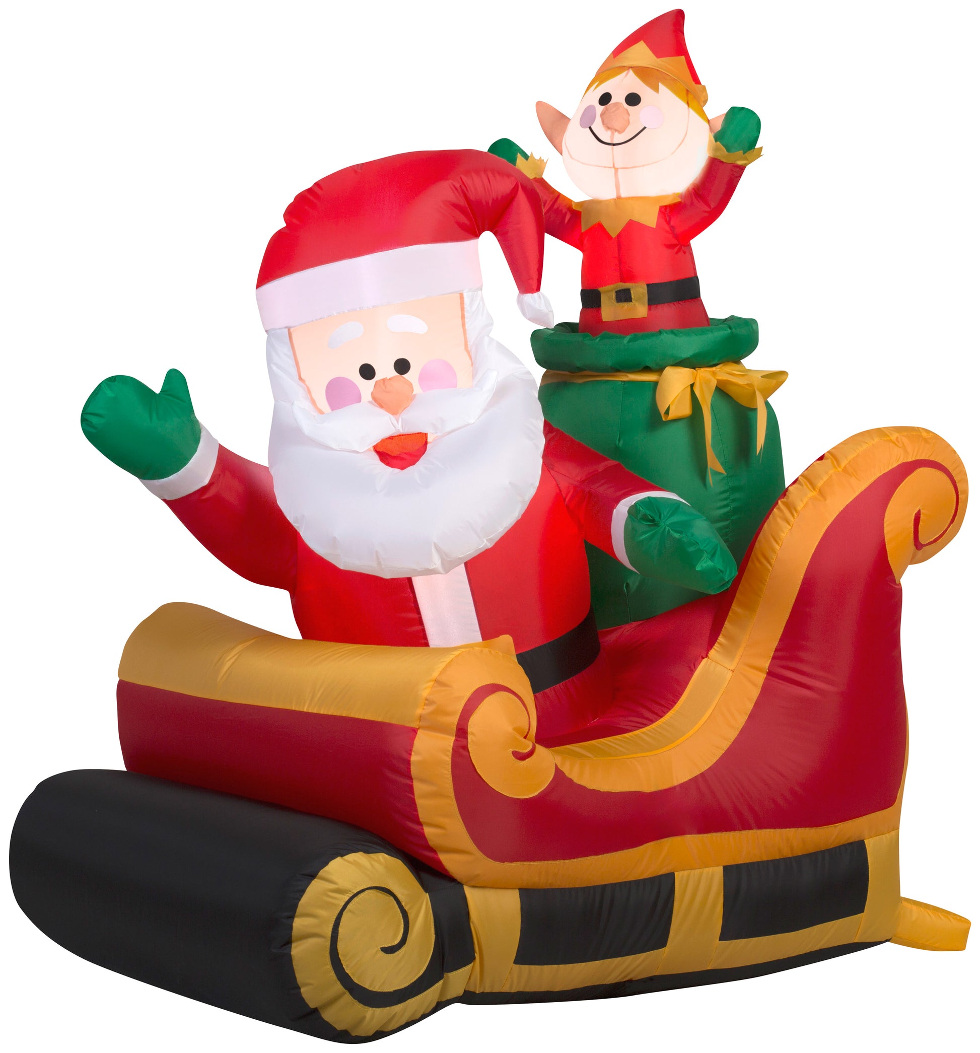 3.5-Ft Santa and Elf in Sleigh Christmas Inflatable