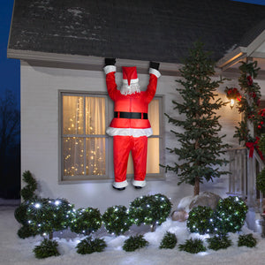 Gemmy Christmas Inflatable Realistic Roof Hangin' Santa, 6.5 ft Tall, Multi