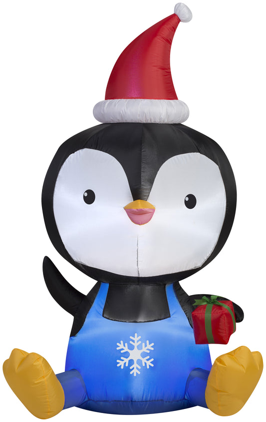 5' Big Head Penguin Christmas Inflatable