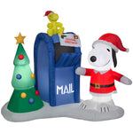 Load image into Gallery viewer, 6.5&#39; Airblown Snoopy and Woodstock w/Mailbox Scene Peanuts Christmas Inflatable
