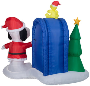 6.5' Airblown Snoopy and Woodstock w/Mailbox Scene Peanuts Christmas Inflatable