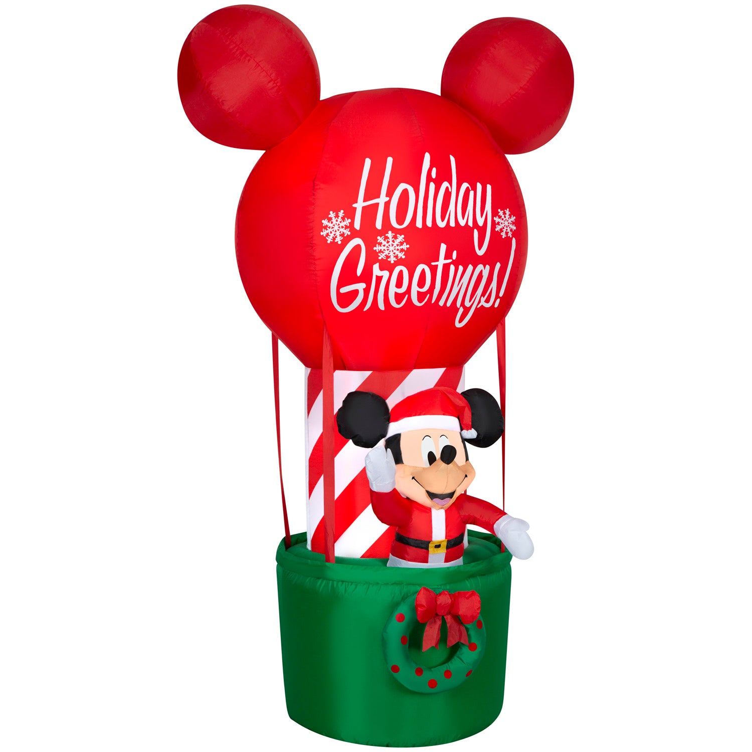 Christmas Inflatable Mickey Mouse in Hot Air Balloon, 7 ft Tall