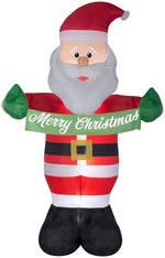 Load image into Gallery viewer, 8&#39; Airblown Santa w/Banner Christmas Inflatable
