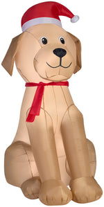 Load image into Gallery viewer, 6&#39; Airblown Golden Retriever Christmas Inflatable
