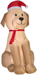 6' Airblown Golden Retriever Christmas Inflatable