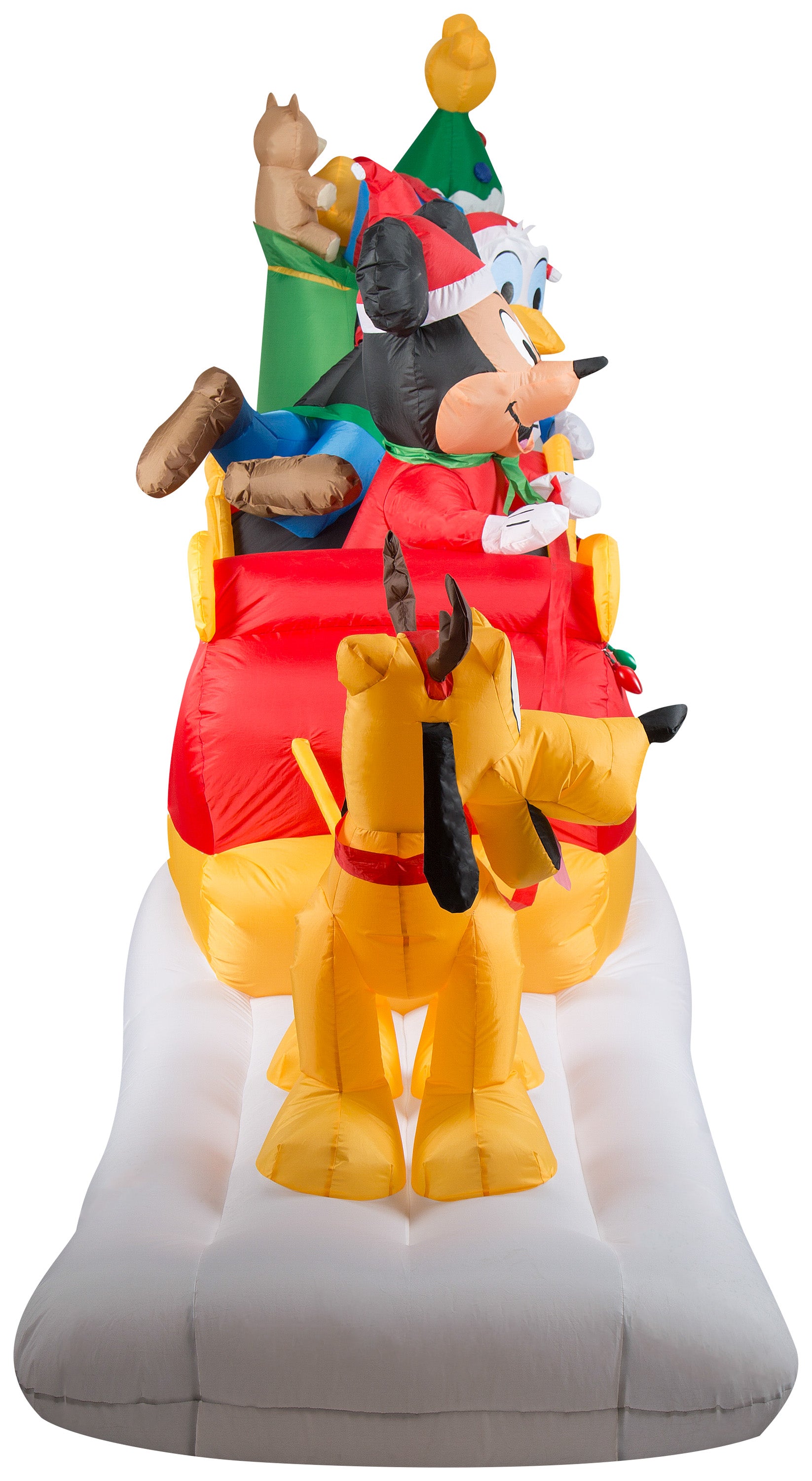 Gemmy Animated Airblown Inflatable Mickey Mouse and Friends Sleigh Scene, 15 ft Wide