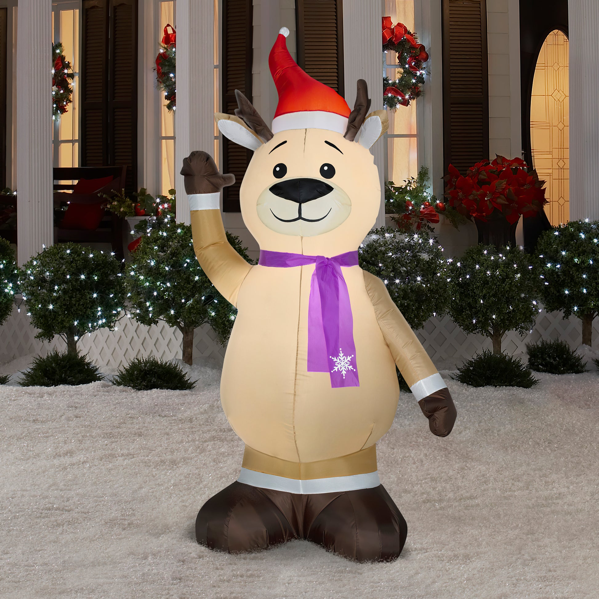 7' Reindeer w/Scarf Christmas Inflatable lifestyle