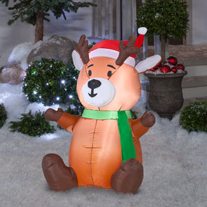 3.5' Airblown Outdoor Baby Reindeer Christmas Inflatable