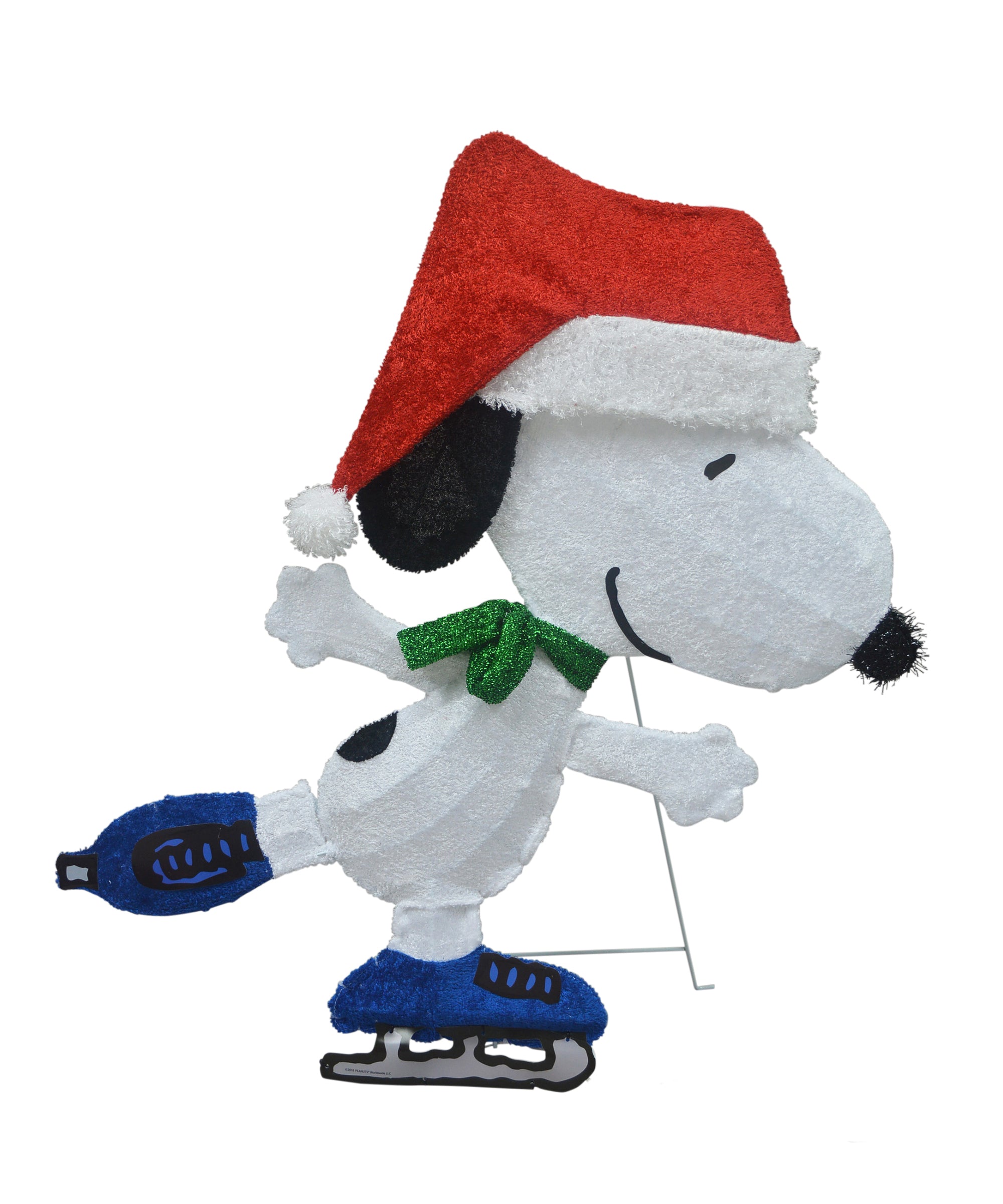 Peanuts 32 Peanuts LED L2D PreLit Yard Decor Sport Snoopy Skating, White
