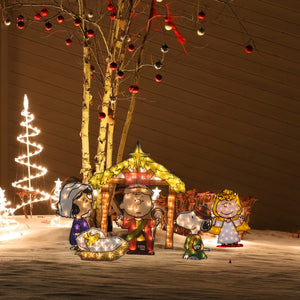 Peanuts 32 Peanuts 2D LED PreLit Yard Art Nativity Pageant 5pc Set, Multi