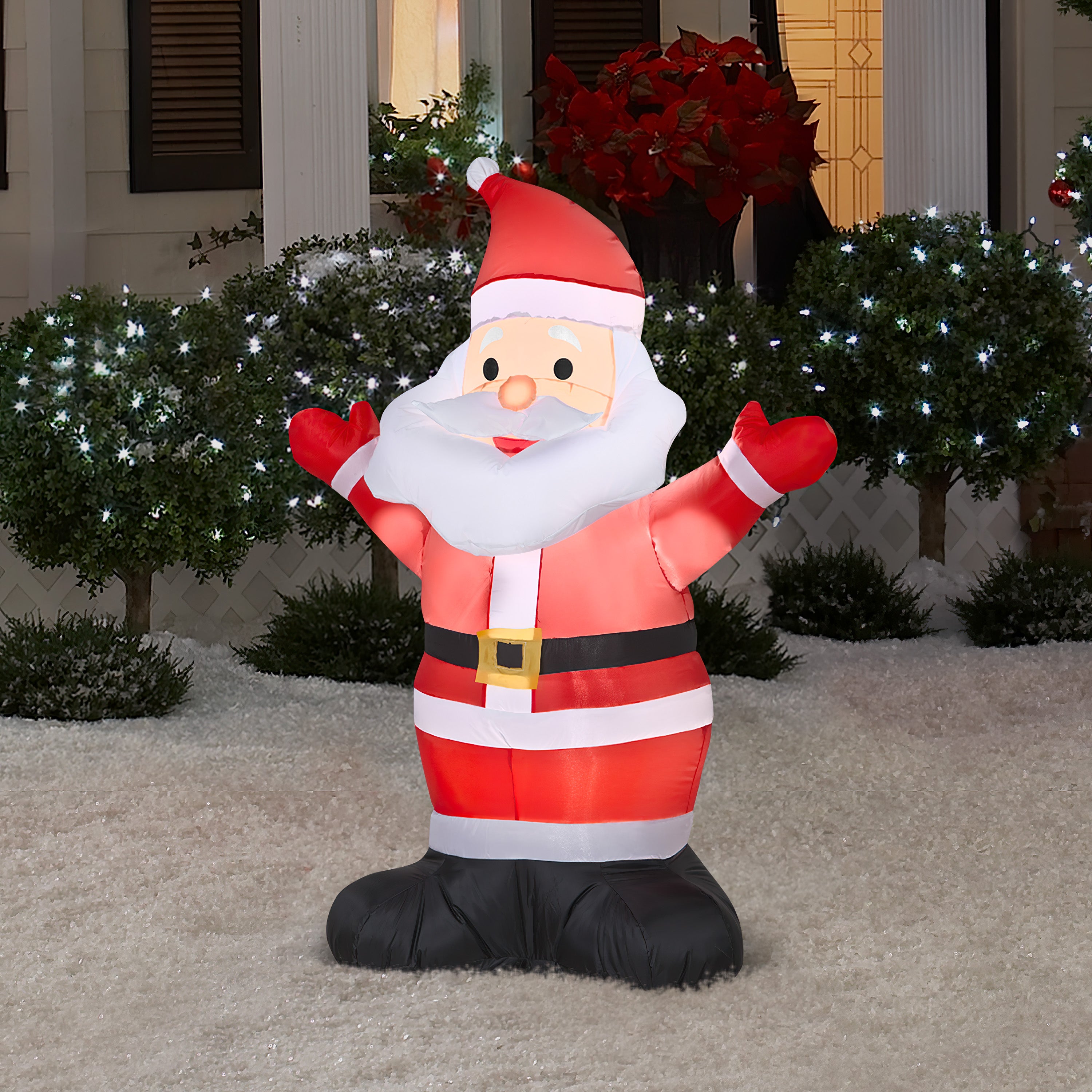 Gemmy Christmas Airblown Inflatable Inflatable Santa, 4 ft Tall, red