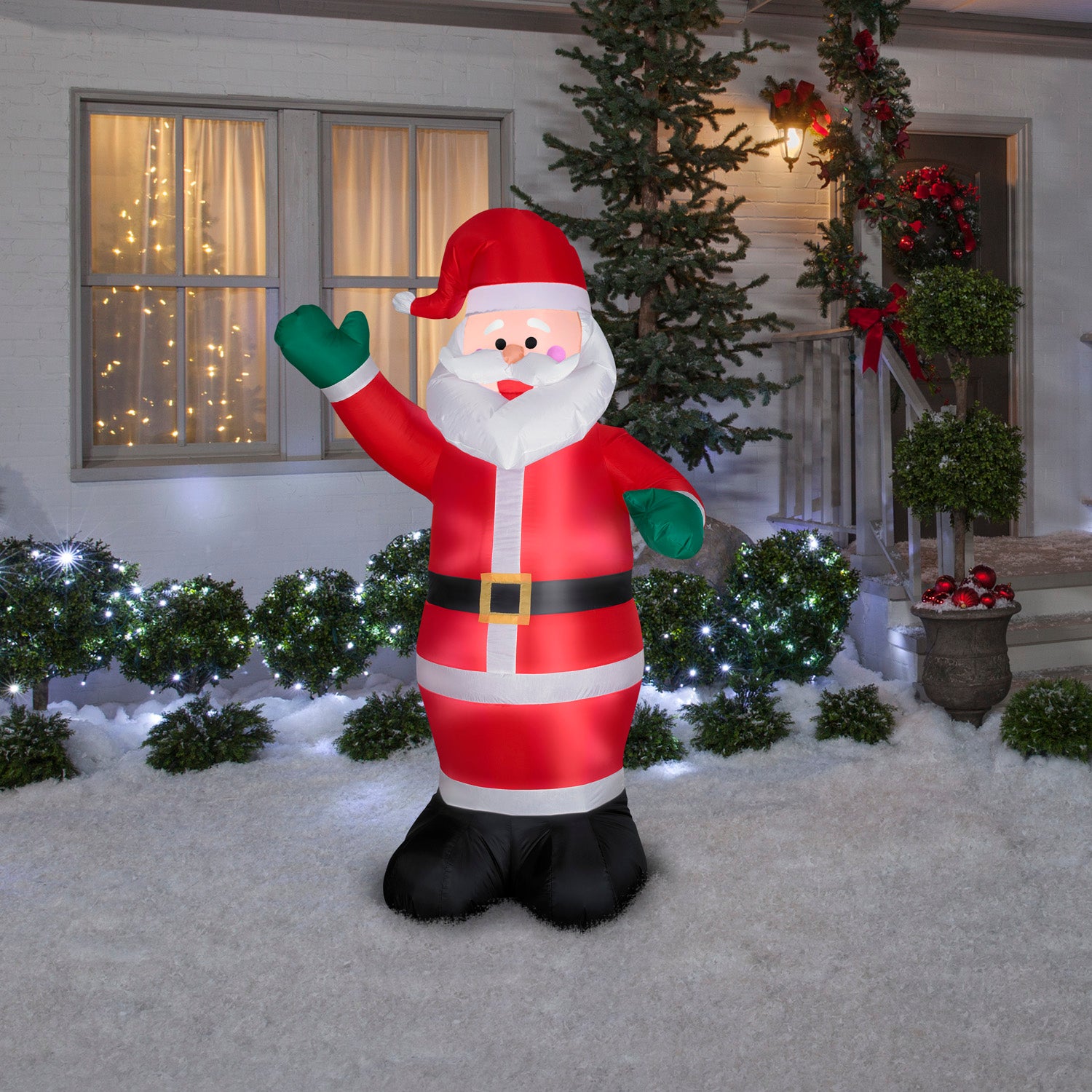 Gemmy Christmas Inflatable Santa  , 6 ft Tall, Multi