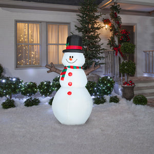 Gemmy Christmas Inflatable Snowman, 6 ft Tall, Multi