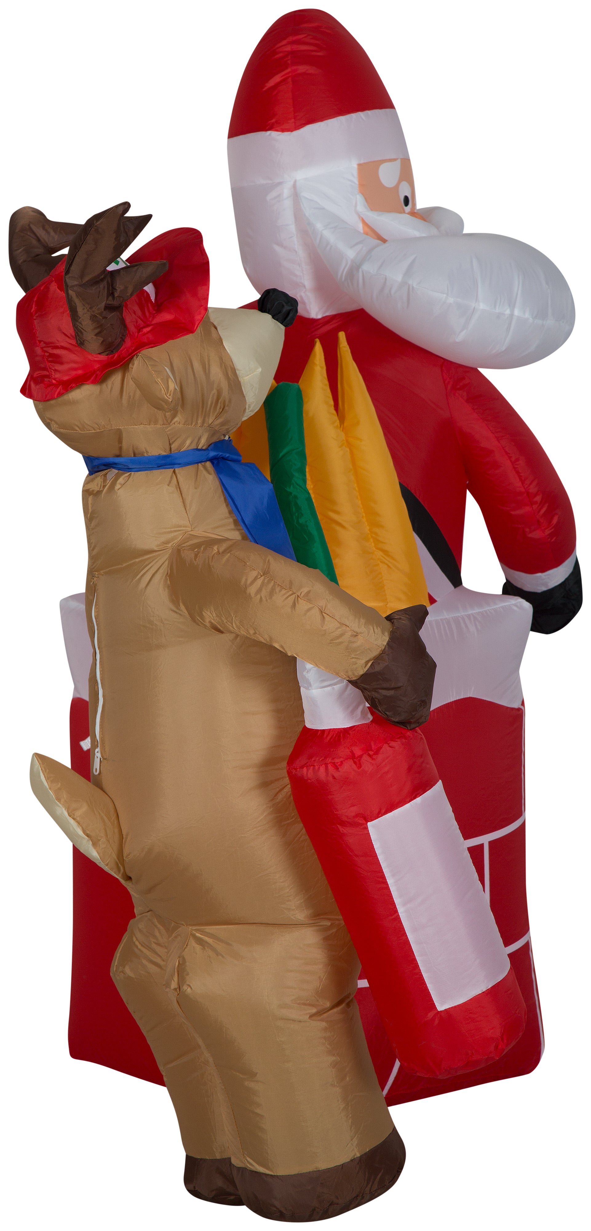 4' Airblown Santa on Fire Comical Christmas Inflatable