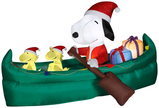 Inflatable Snoopy In Canoe