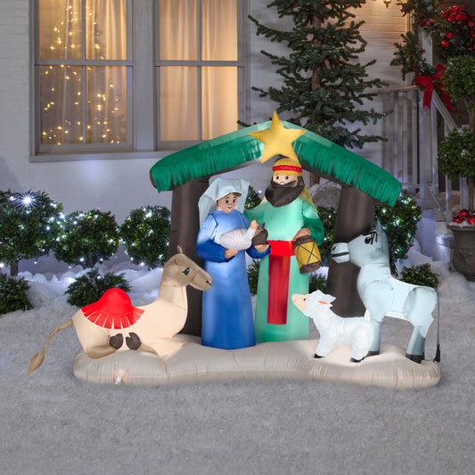 Christmas Inflatable Inflatable Nativity Scene, 4.5 ft Tall, green lifestyle