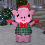 Load image into Gallery viewer, Gemmy Christmas Inflatable Pig in Vest , 3.5 ft Tall, Multi
