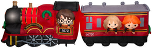 Gemmy Christmas Airblown Inflatable Hogwarts Express w/LEDs Scene WB, 4 ft Tall, Multi