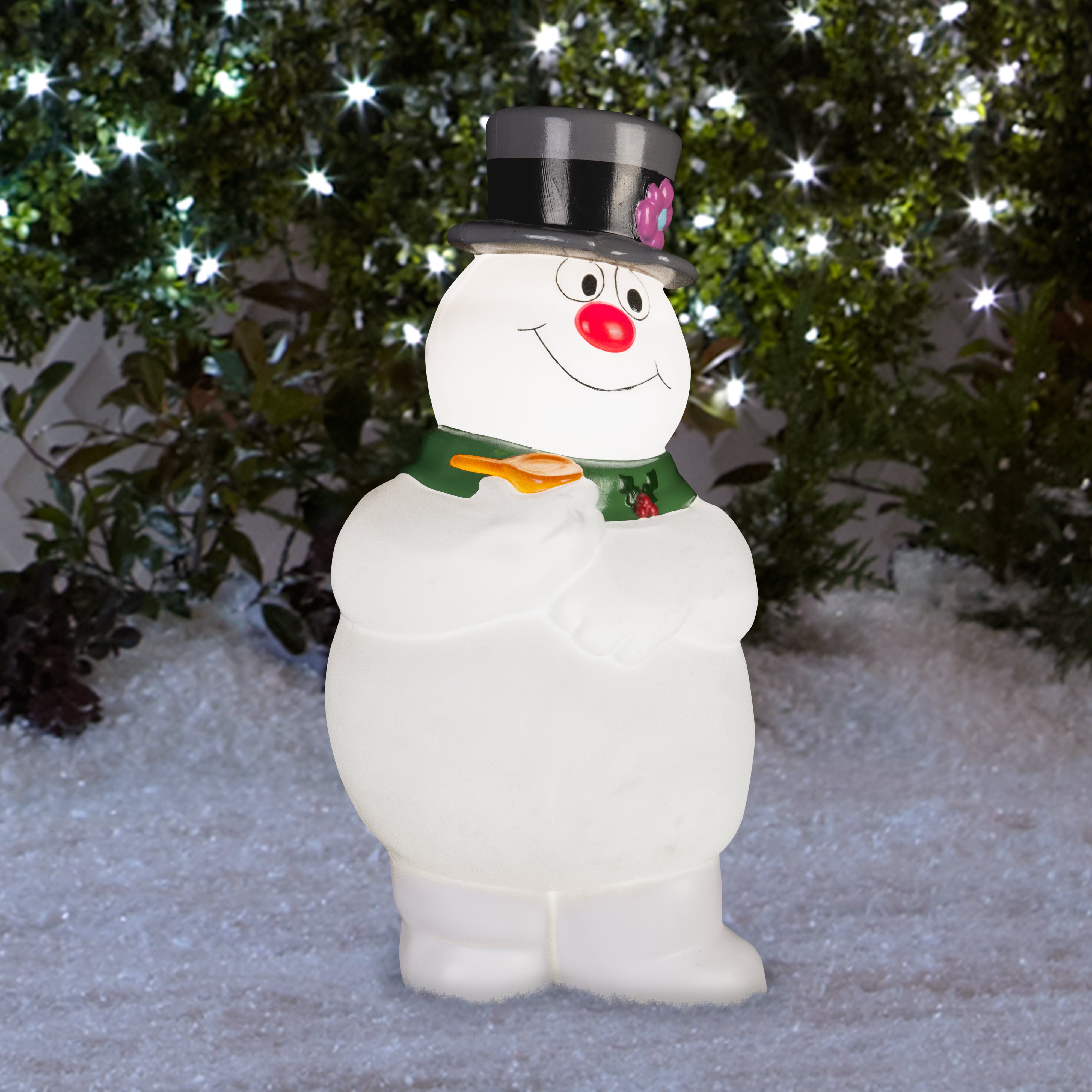 Gemmy Lighted Blow Mold Outdoor Decor Frosty w/Scarf 24" WB, Multi