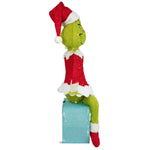 Load image into Gallery viewer, Gemmy Dr. Seuss The Grinch Sitting On Present Tinsel Yard Sculpture, 27-Inch, Pre-Lit LED Christmas Decor
