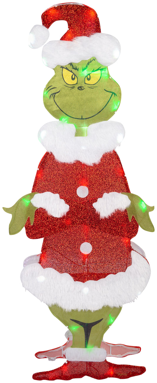 36-Inch Lighted Flat-Tastics Grinch Christmas Décor