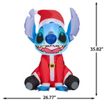 Load image into Gallery viewer, Gemmy Airblown Disney Stitch in Santa Suit Christmas Inflatable, 3-Ft, LED Yard Decor

