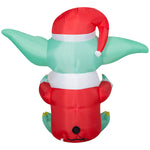 Load image into Gallery viewer, Gemmy Christmas Inflatable Grogu™ in Santa Suit, 4.5 ft Tall, Multi
