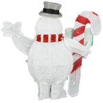 Load image into Gallery viewer, Gemmy 3D Holiday Lighted Tinsel Sculpture Frosty w/Candy Cane 28&quot; WB, Multi
