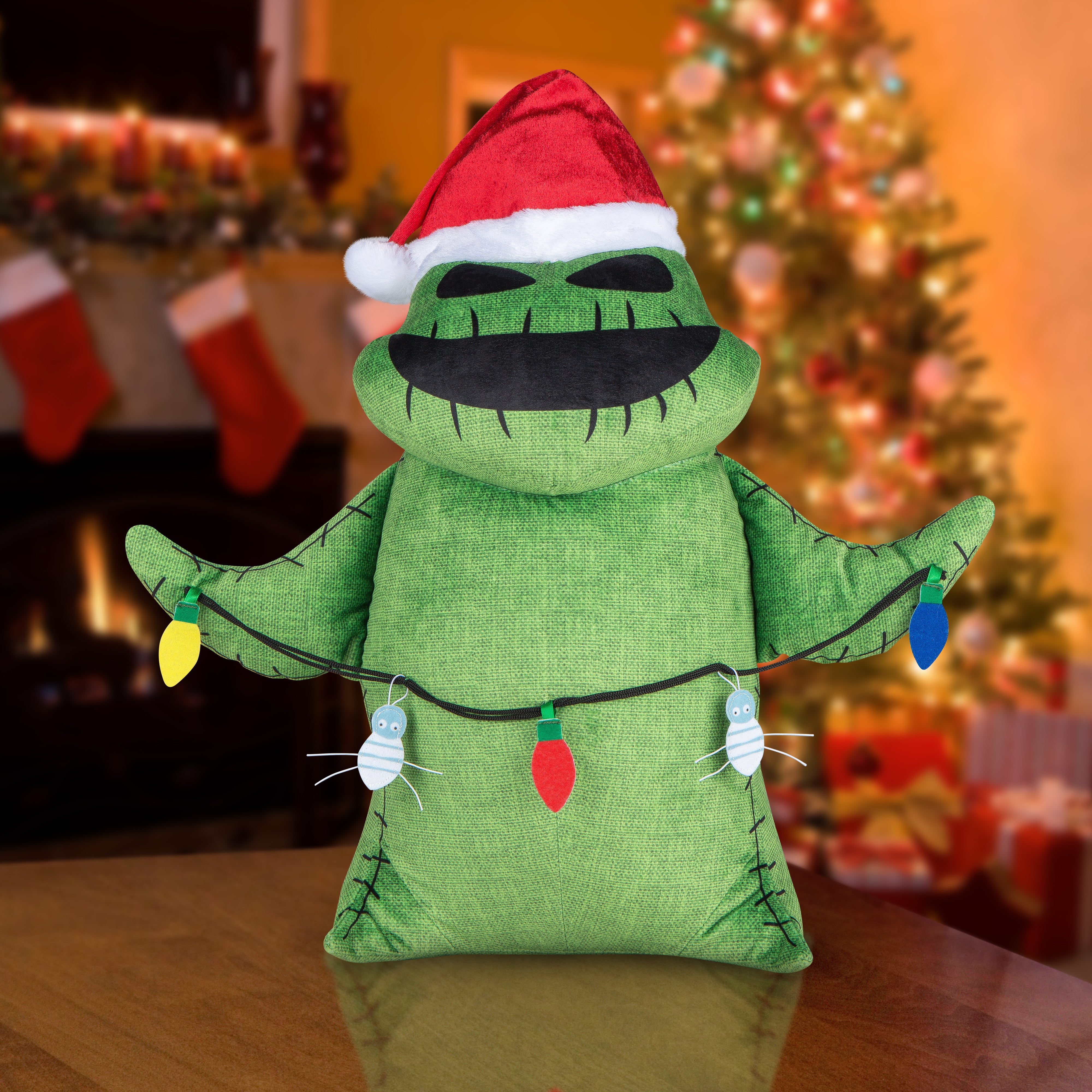 Gemmy Holiday Greeter Oogie Boogie w/Santa Hat OPP SM Disney, Multi